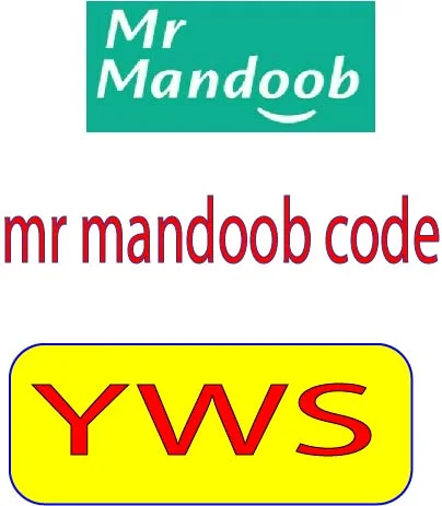 mr mandoob code